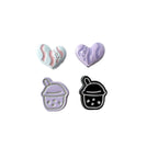 Heart Metal Beads Baking Painted Bubble Tea Design Alloy 10pcs 5