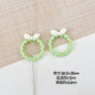 Bow and Star Metal Beads 34mm Painted Pastel Colors 5pcs 16