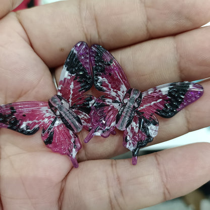 Transparent Swallowtail Acrylic Beads 25x45mm Colored Printing 100pcs 11