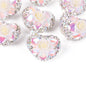Rhinestone Heart Clay Beads 23mm Peach Blossoming Rose 10pcs 9