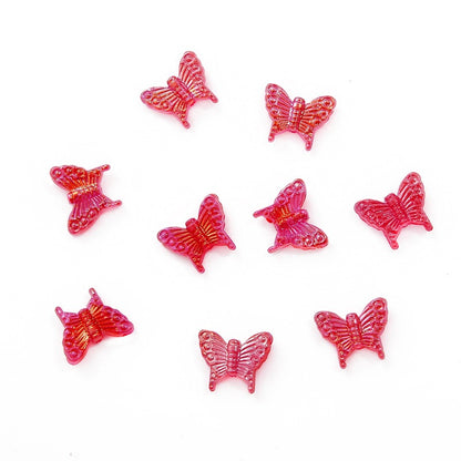 Transparent Butterfly Acrylic Beads 15x13mm Multicolor 40pcs 7