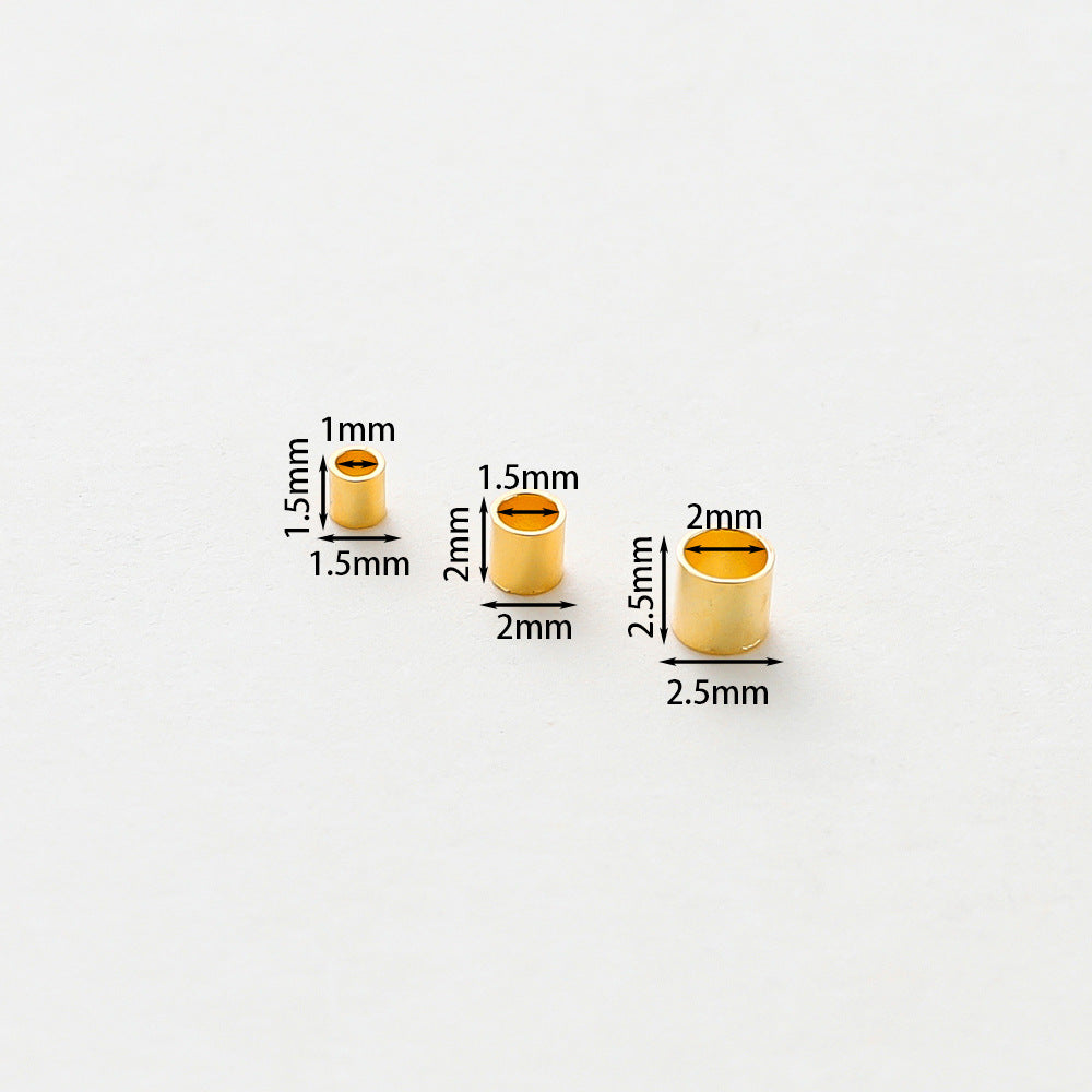 Brass Tube Metal Beads 1.5/2/2.5mm Smooth 100pcs 2