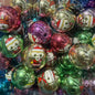 Plating Metallic Christmas Acrylic Beads 16mm Labub Printed 100pcs