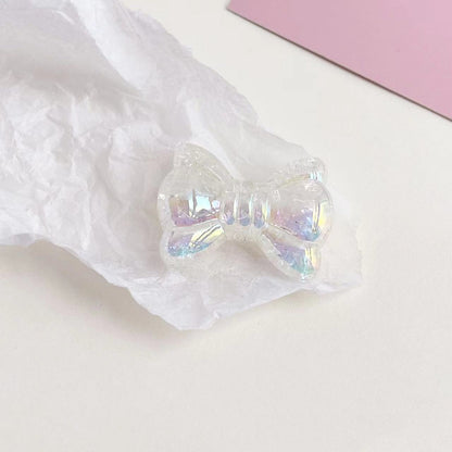 UV Plating Gradient Crackle Bow Acrylic Beads 32mm 50pcs 8