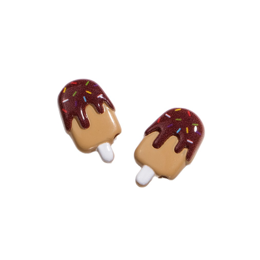 Painted Popsicle Acrylic Beads 20mm Colorful Drip Design 50pcs 4