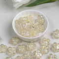 Clear Five Petal Flower Resin Beads 18mm Transparent Iridescent 5pcs 6