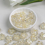 Clear Five Petal Flower Resin Beads 18mm Transparent Iridescent 5pcs 6