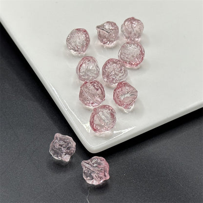 Small Walnut Shape Transparent Glass Beads 12mm Translucent Blue 100pcs 6