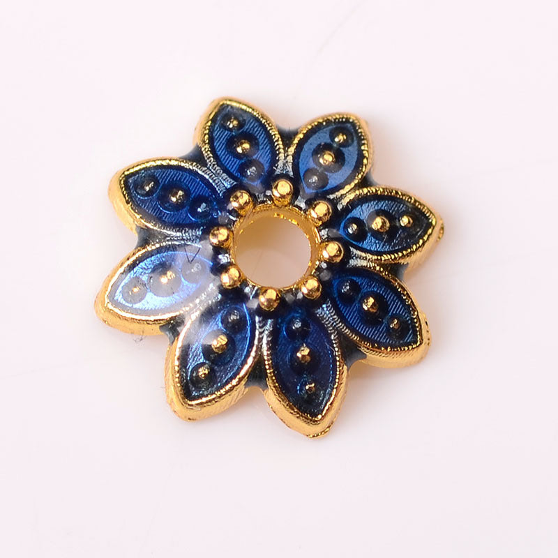 Alloy Flower Bead Caps 10mm Colorful Enamel Tibetan 100pcs 13