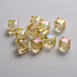 Transparent Faceted Square Acrylic Beads 8mm Plating Pastel Glow 500pcs 8