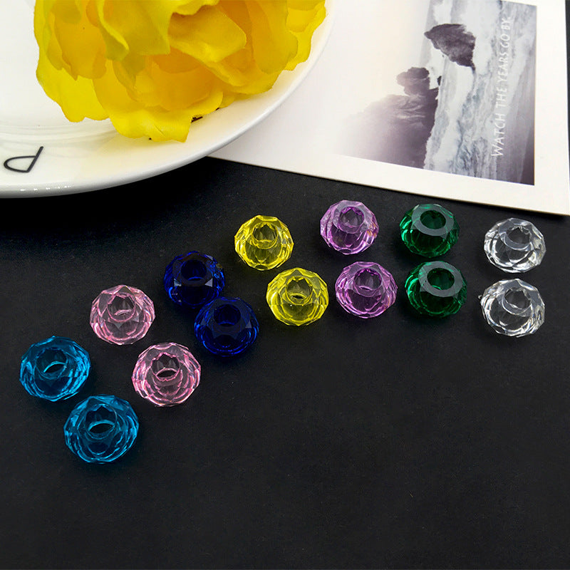 Acrylic Faceted Spacer Beads 7*13mm Large Hole 50pcs 2