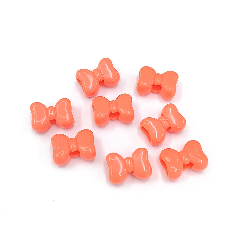 Painted Bow Acrylic Beads 15mm Macaron Cute Four-Hole 200pcs 7