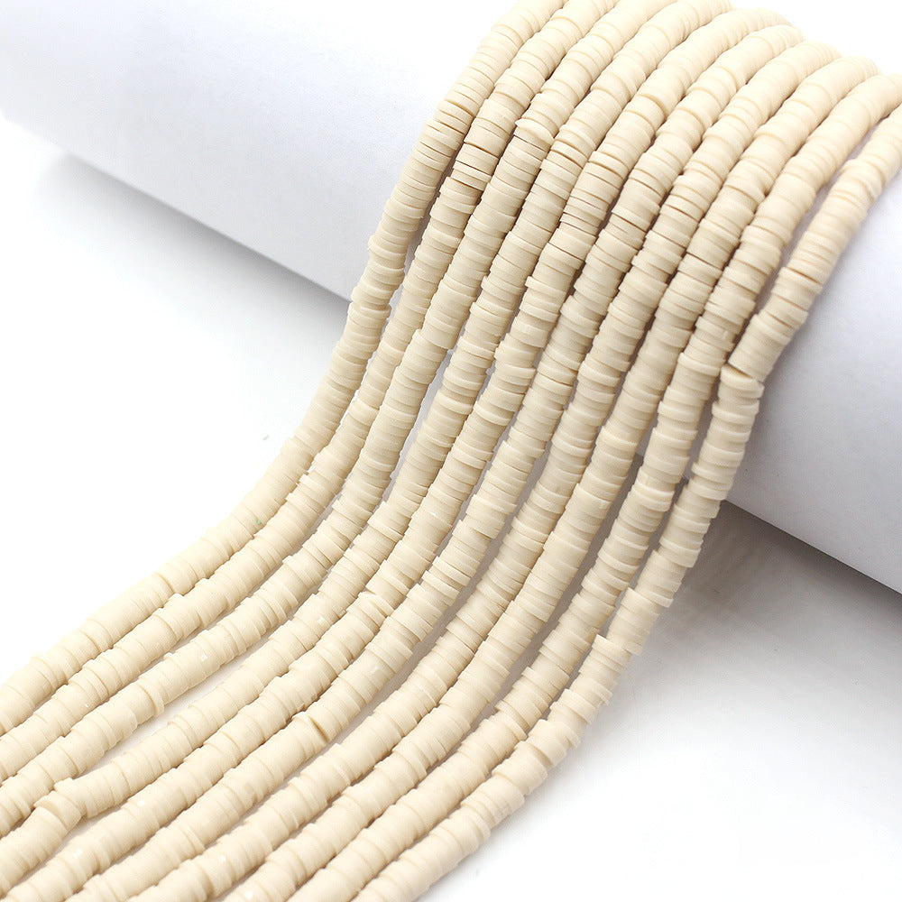 Flat Clay Beads 6mm Solid Color Polymer Spacer Discs 10strands 11