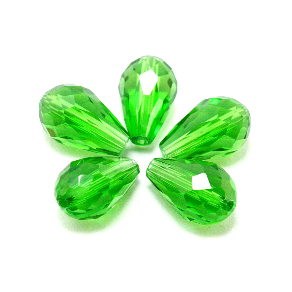Faceted Teardrop Glass Beads 8x11mm Transparent Mixed Colors 10pcs 4