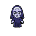 Silicone Focal Beads Halloween Nun Wide Eyed Purple 20pcs