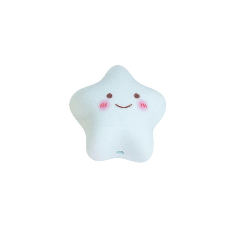 Painted Star and Heart Acrylic Beads 23mm Pastel Matte 50pcs 15