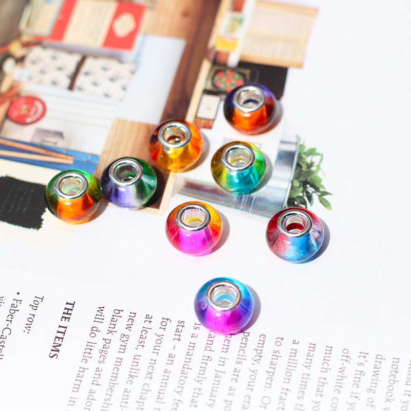 Acrylic Spacer Beads 9*14mm Two-Color Gradient 100pcs 4