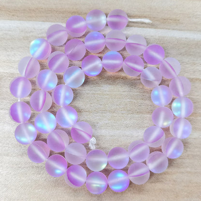 Matte Colorful Iridescent Mermaid Glass Beads 6mm 62pcs 12