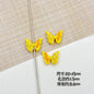 Flower Butterfly Metal Beads 16-20mm Baking Painted Glossy Finish 10pcs 18