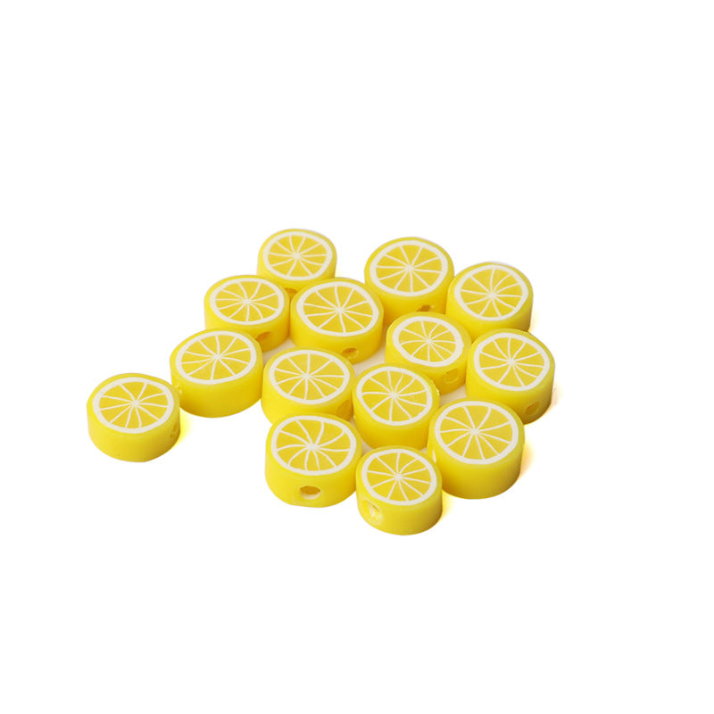 Flat Clay Beads 10mm Colorful Grapefruit Polymer 100pcs 8