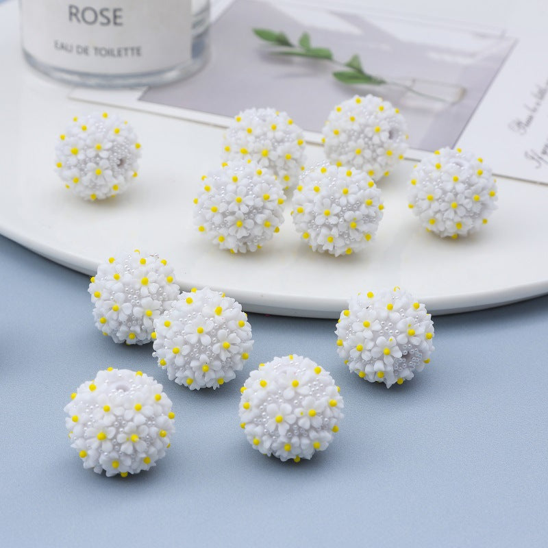 Embellished Flower Clay Beads 20mm Five-petal Pastel Rainbow 10pcs 6