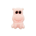 Silicone Focal Beads Hippo Friendly Face Pastel Colors 20pcs 2