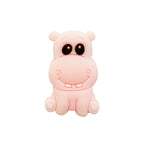 Silicone Focal Beads Hippo Friendly Face Pastel Colors 20pcs 2