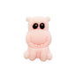 Silicone Focal Beads Hippo Friendly Face Pastel Colors 20pcs 2