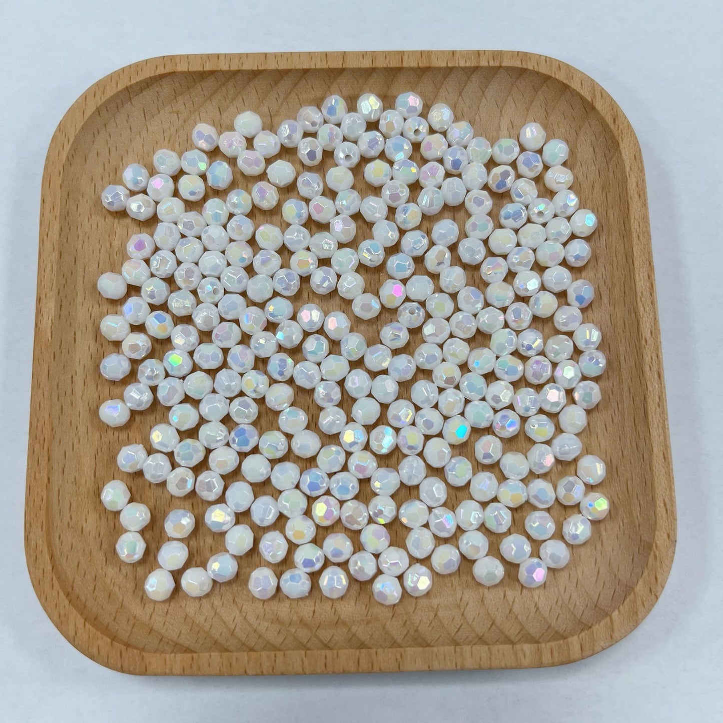 Plating Iridescent Faceted Acrylic Beads 10mm Solid Color 1000pcs 4