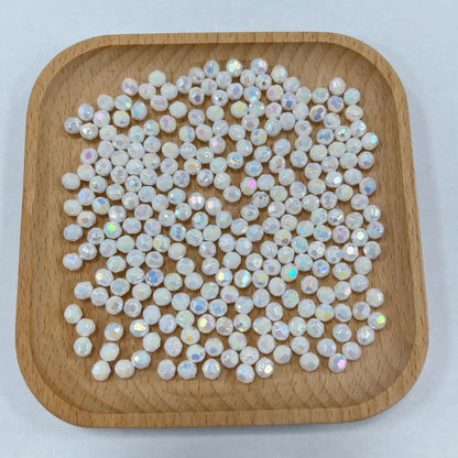 Plating Iridescent Faceted Acrylic Beads 10mm Solid Color 1000pcs 4