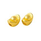 Ingot Metal Beads 11mm Golden 3D Design 50pcs 3