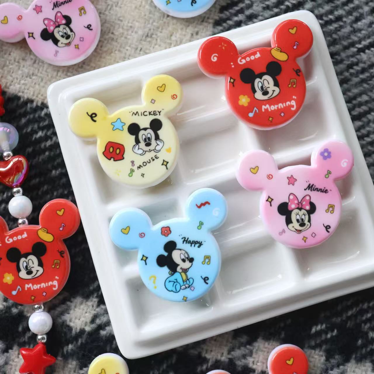 Mickey Big Head Acrylic Beads 38x33mm Colorful Mixed 20pcs 2