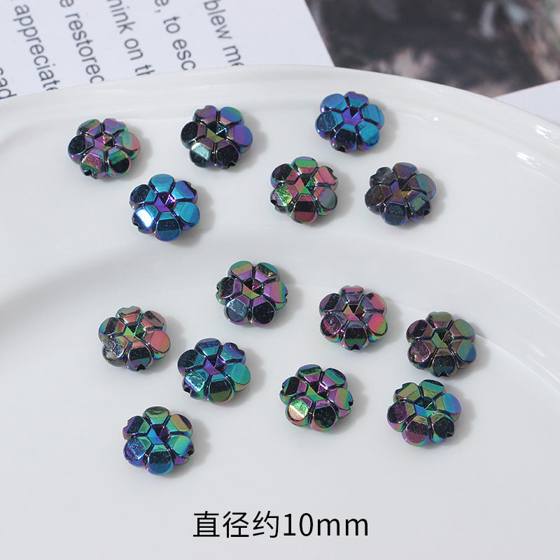 Transparent Faceted Plum Acrylic Beads 10mm Colorful Assorted 50pcs 15
