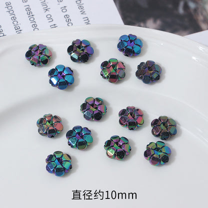 Transparent Faceted Plum Acrylic Beads 10mm Colorful Assorted 50pcs 15