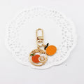 Alloy Avocado Orange Fruit Keychain Metal Colorful Glossy Finish 6