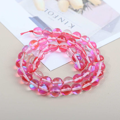 Mermaid Round Glass Beads 6mm Matte Pastel Jewel Tones 40pcs 45