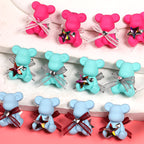 Cartoon Bear Acrylic Beads 17x24mm Pastel Colors 2pcs 4