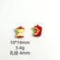 3D Cartoon Character Metal Beads Big Hole Hand Painted Alloy 10pcs 9