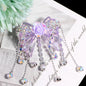 Fancy Tassel Rose Bow Acrylic Beads 40mm Rhinestone 3pcs 9