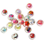 UV Plating Round Acrylic Beads 16mm Valentine Day Camellia Print 50pcs 6