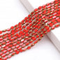 Gilded Oval Seed Glass Beads 4x6mm Plated Gold Frame 96pcs 21