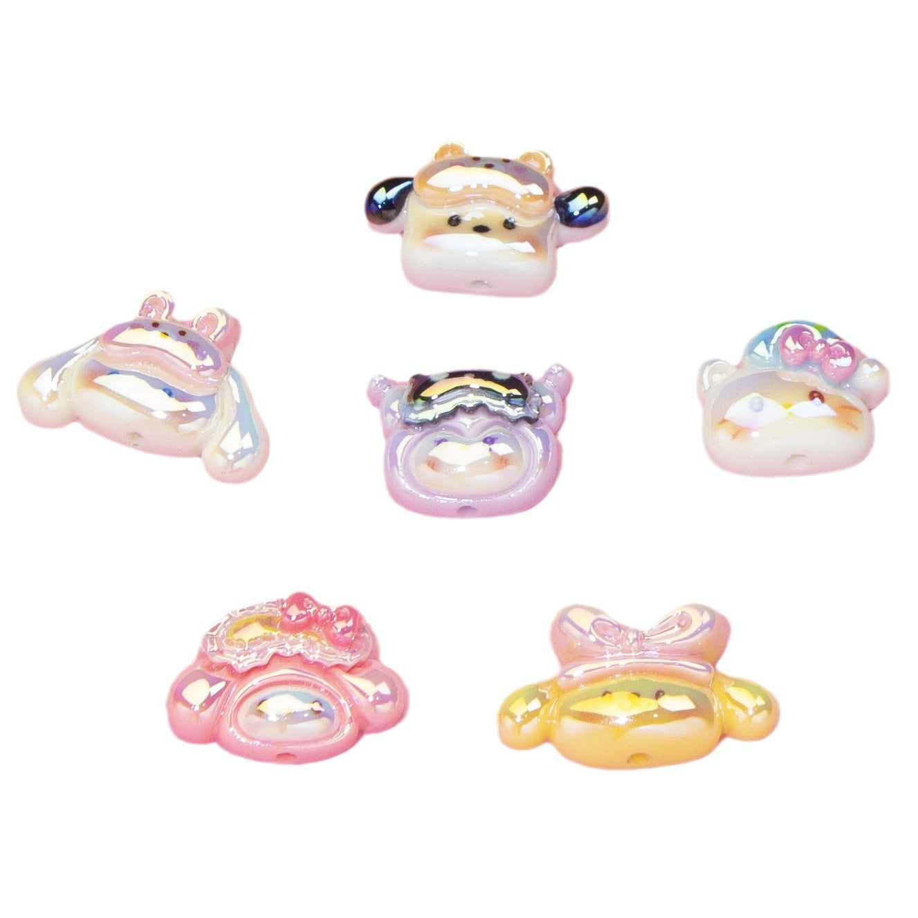 Glossy Sanrio Character Resin Beads Eye Patch Design 10pcs 6