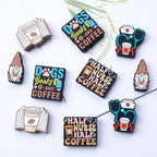 Silicone Focal Beads Coffee Stethoscope Gnome Holding Coffee Cup 1 pcs 2