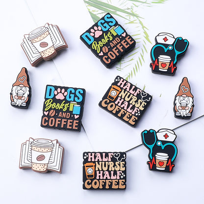 Silicone Focal Beads Coffee Stethoscope Gnome Holding Coffee Cup 1 pcs 2