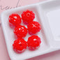 Painted Round Acrylic Beads 17mm Glossy Pineapple Texture 20pcs 13