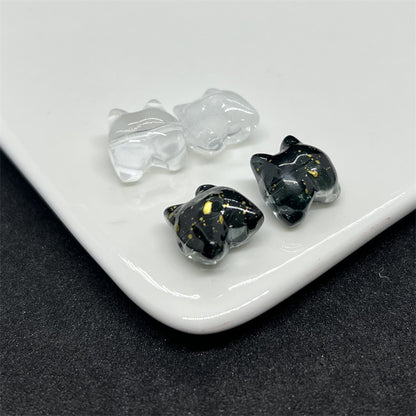 Transparent Corgi Butt Glass Beads 13mm Colorful Glossy 100pcs 4