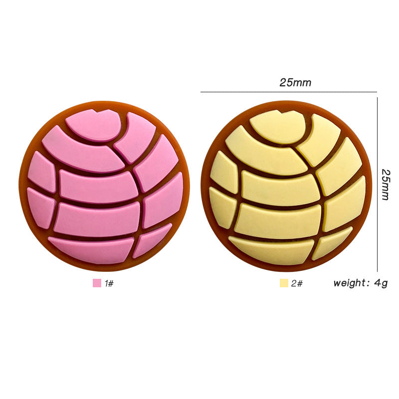Silicone Focal Beads Bread Textured Pastel Top 20pcs 2