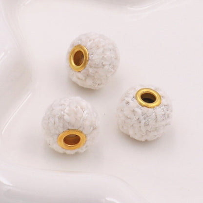 Fabric Woven Spacer Beads 15mm Mixed Colors 40pcs 7