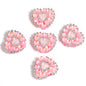 Chain Heart Acrylic Beads 21x25mm Rhinestone Colorful 5pcs 6