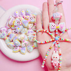 Hand Painted Hi Bow Acrylic Beads 20mm 33mm Pastel Colors 5pcs 3
